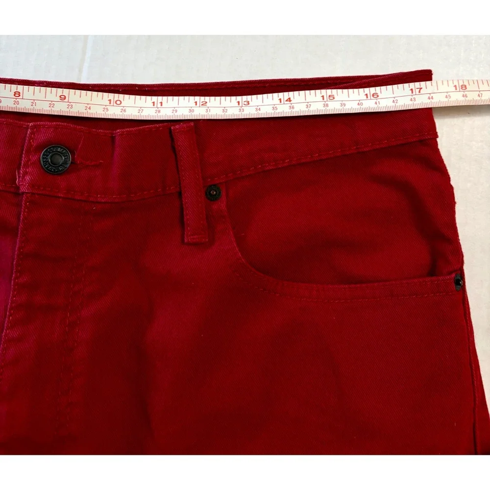 Levis 569 Loose Straight Red Denim Shorts Mens 34 Relaxed Fit Streetwear Skate